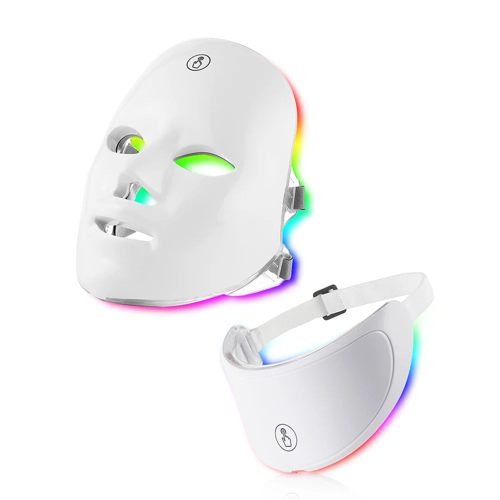 7-Color LED Facial & Neck Light Therapy Mask