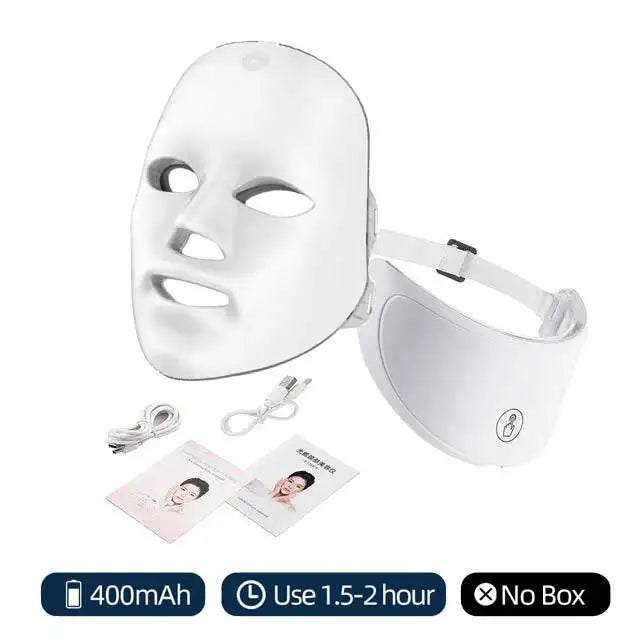 7-Color LED Facial & Neck Light Therapy Mask