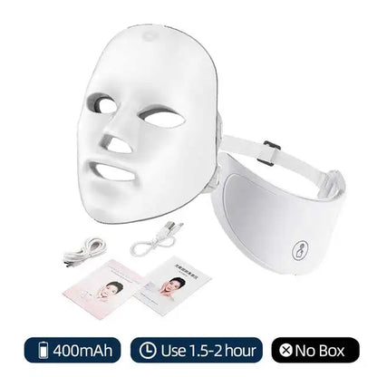 7-Color LED Facial & Neck Light Therapy Mask