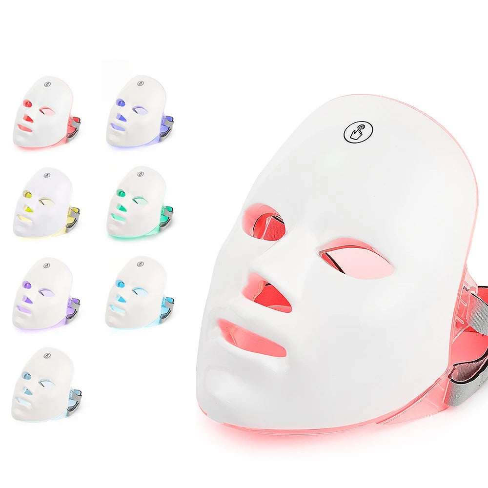 7-Color LED Facial & Neck Light Therapy Mask