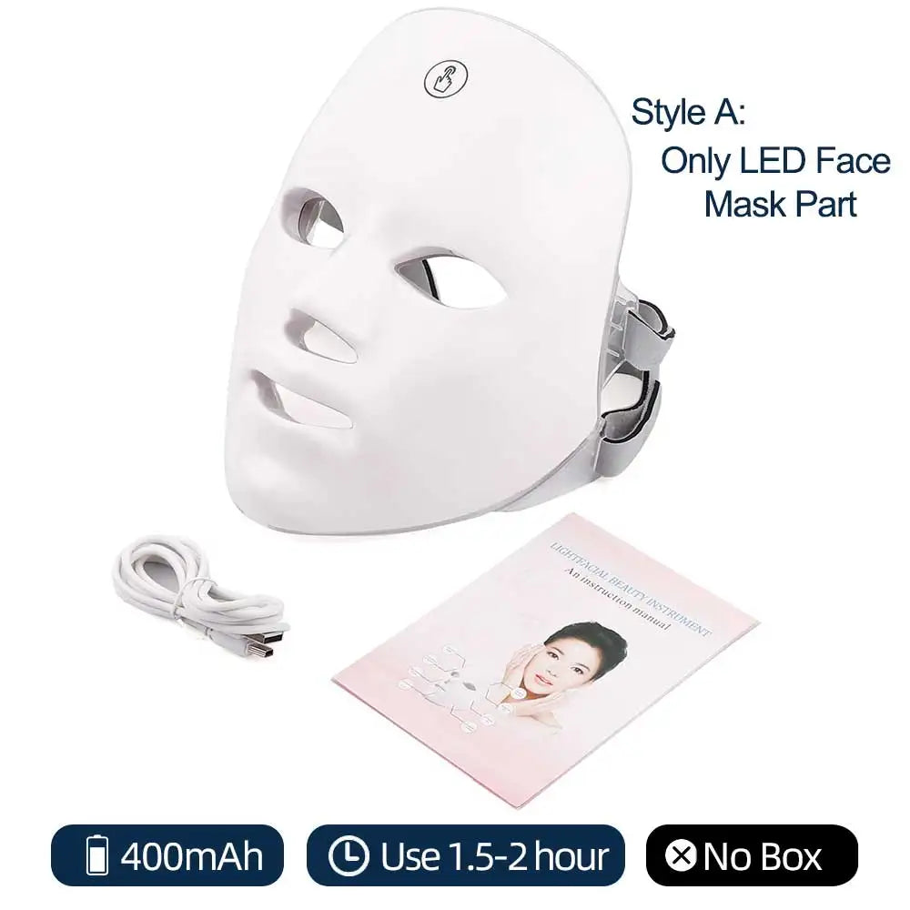 7-Color LED Facial & Neck Light Therapy Mask