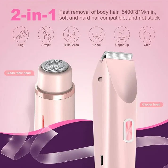 2-in-1 Painless Dual-Head Waterproof Electric Trimmer
