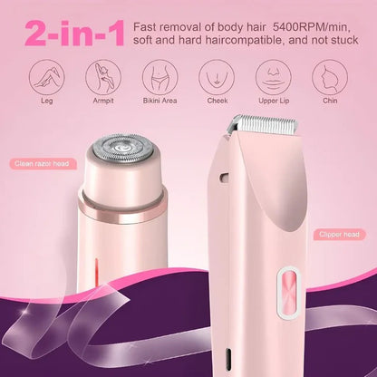 2-in-1 Painless Dual-Head Waterproof Electric Trimmer